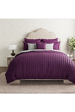 Purple Cotton Duvet Set by By ADAB