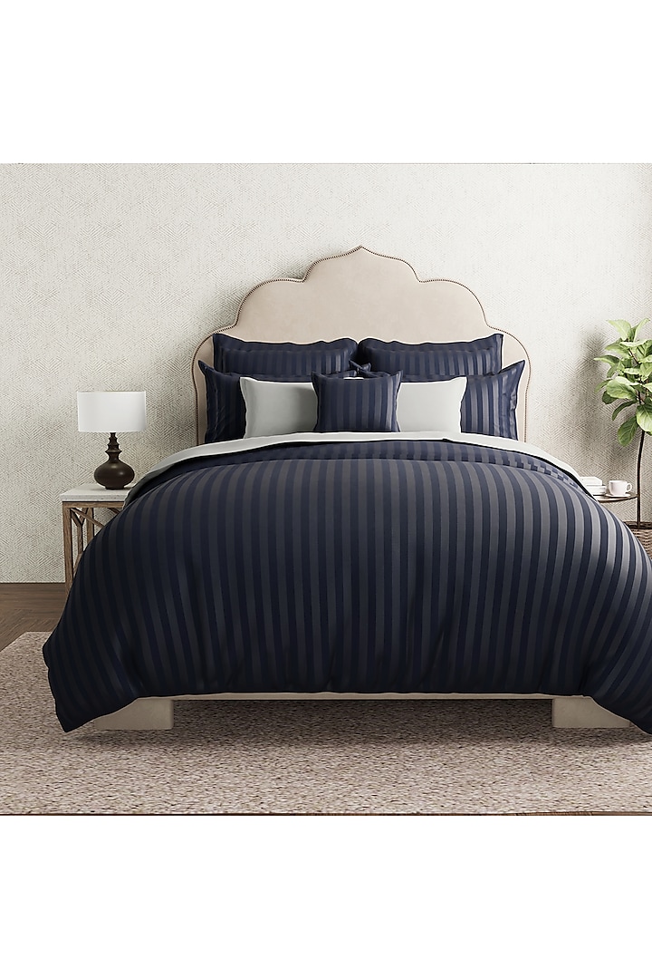 Midnight Blue Cotton Bedsheet Set by By ADAB