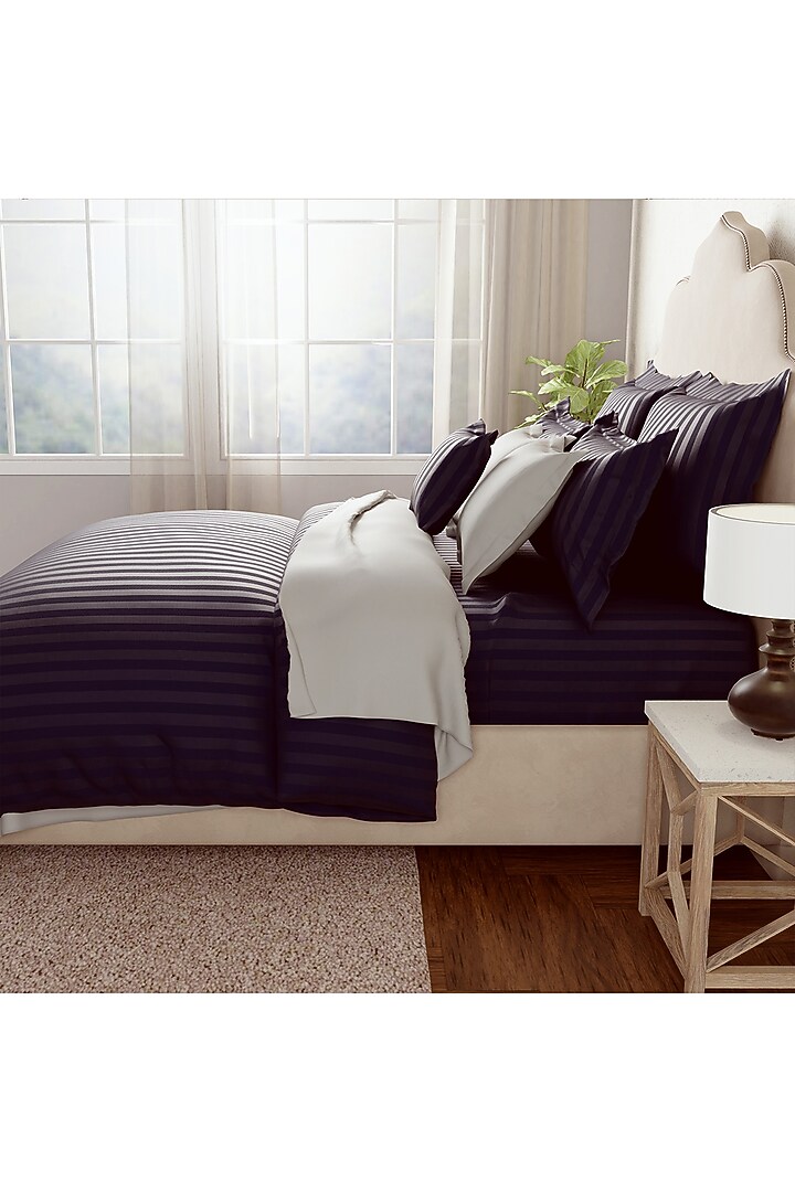 Midnight Blue Cotton Bedsheet Set by By ADAB at Pernia's Pop Up Shop