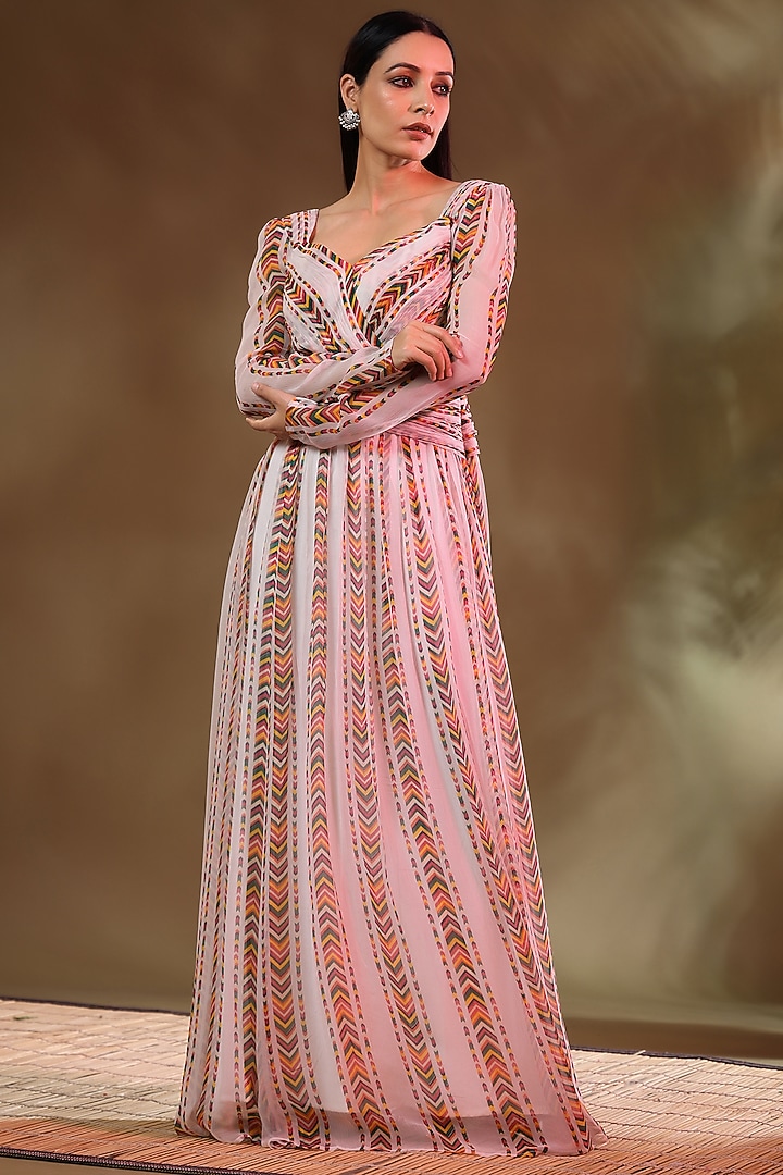 White Chiffon Twisted Overlapped Summer Dress by Baise Gaba at Pernia's Pop Up Shop