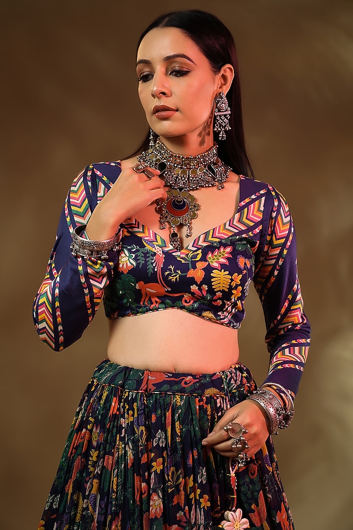 Blue Printed Blouse by Baise Gaba at Pernia's Pop Up Shop