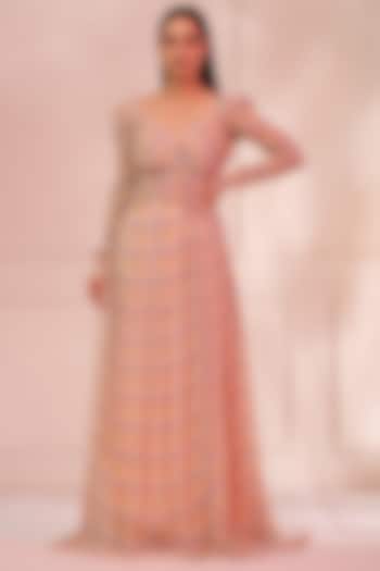 Blush Peach Chiffon Maxi Dress by Baise Gaba