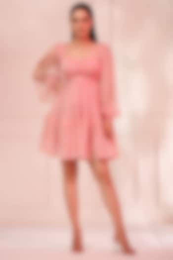 Pink Chiffon Mini Dress by Baise Gaba