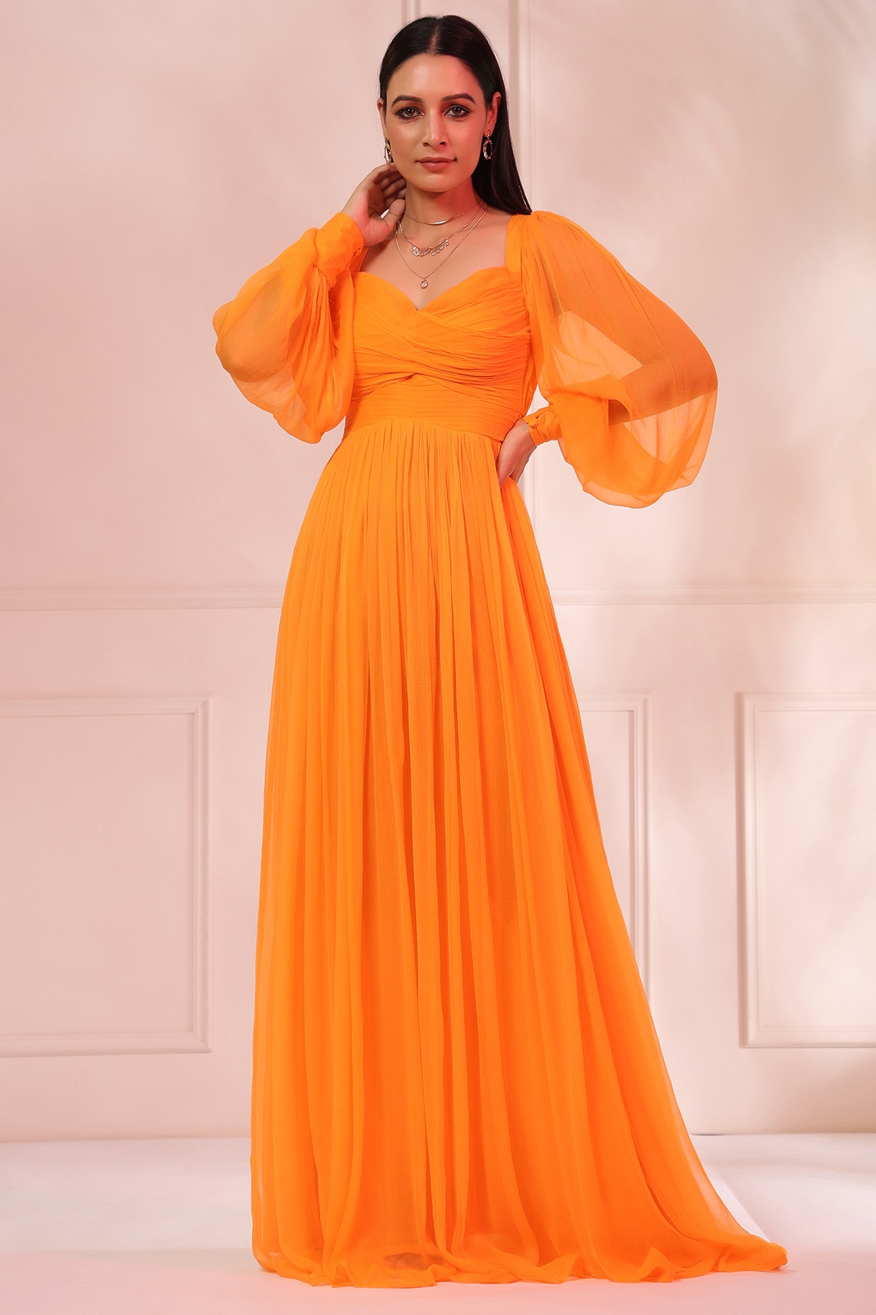 Tangerine Chiffon Dresses