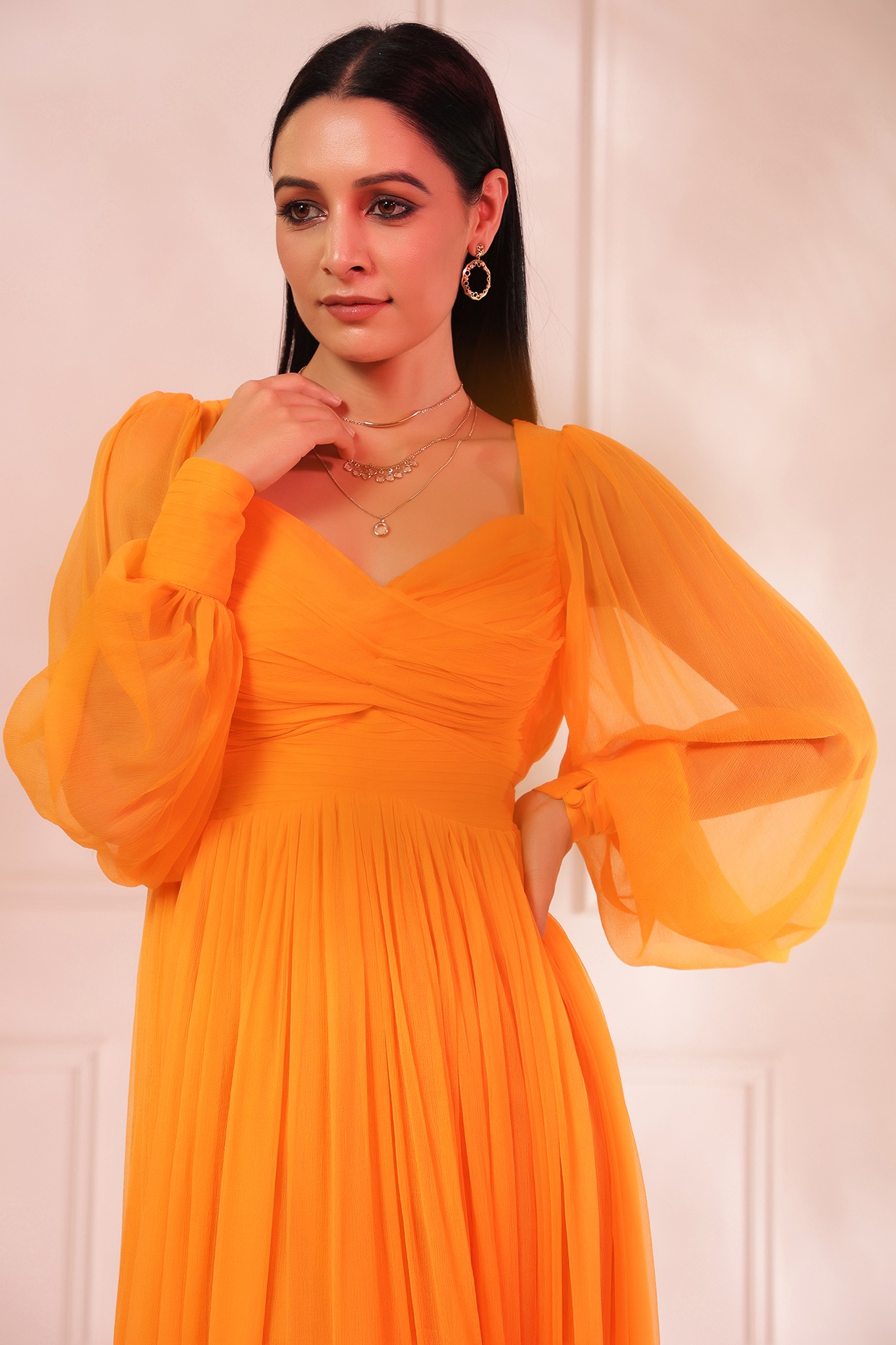 Tangerine Chiffon Dresses