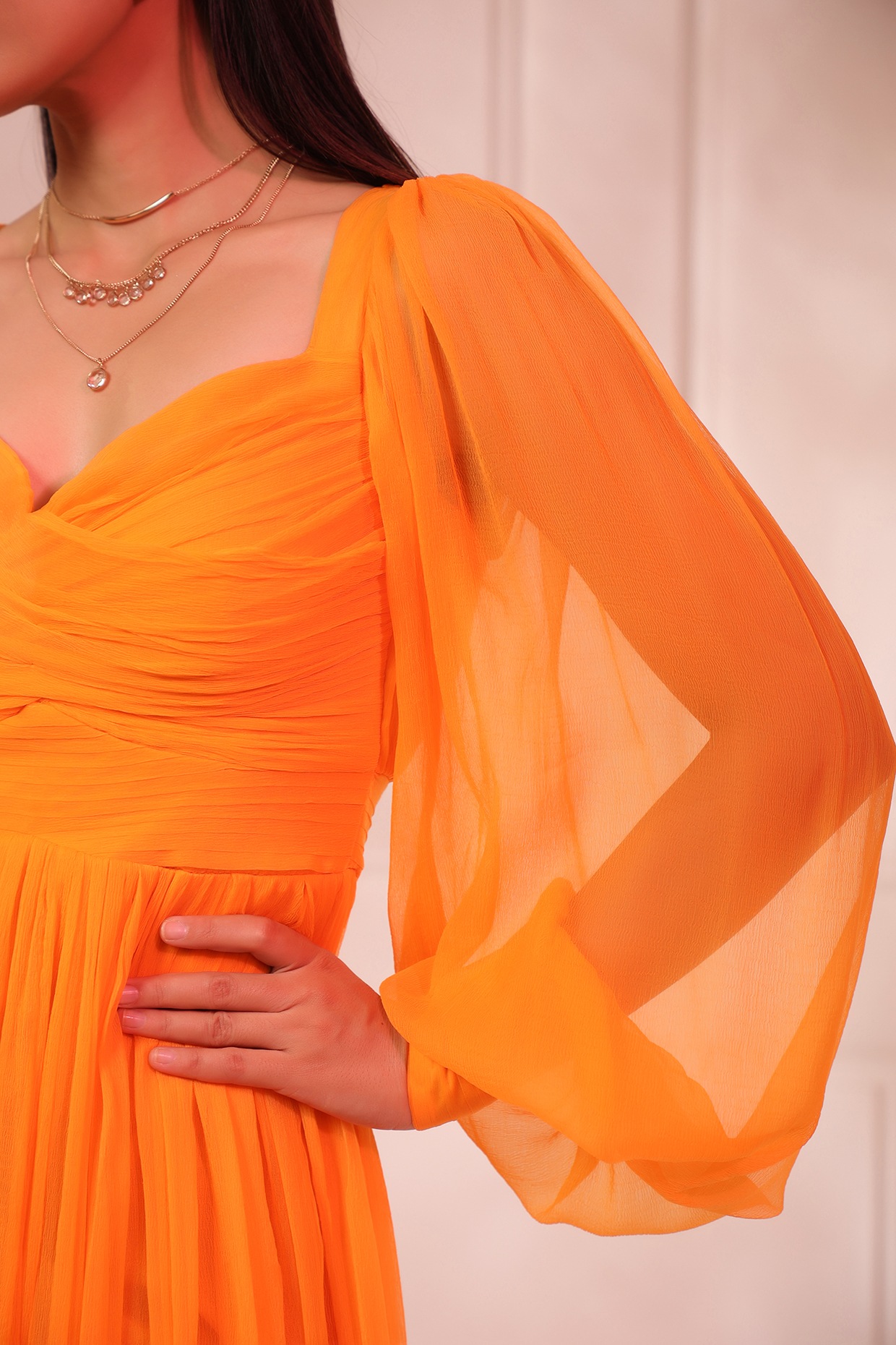 Tangerine Chiffon Dresses