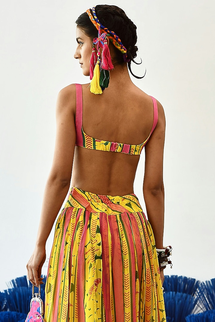 Yellow Modal Satin Printed Blouse by Baise Gaba at Pernia's Pop Up Shop