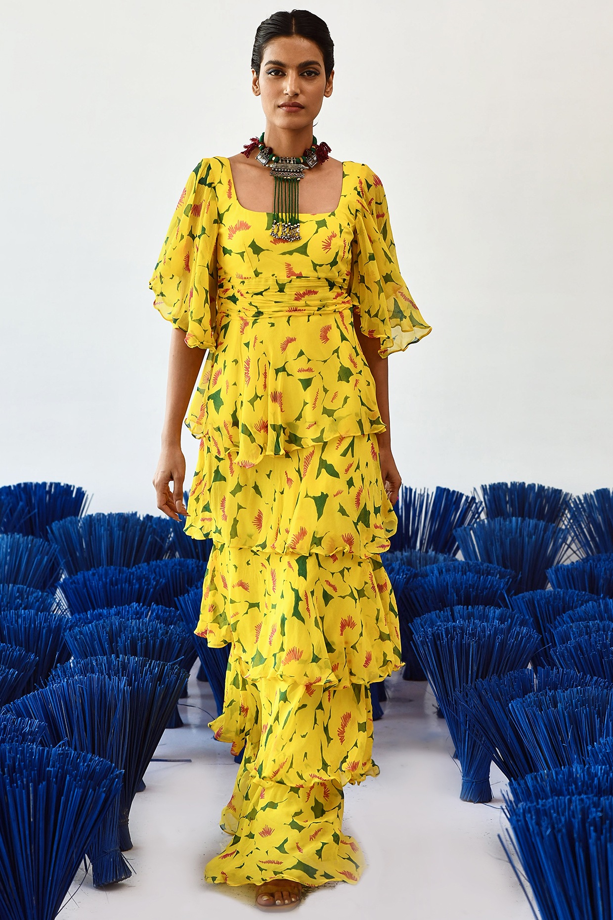 Yellow 2025 layered dress