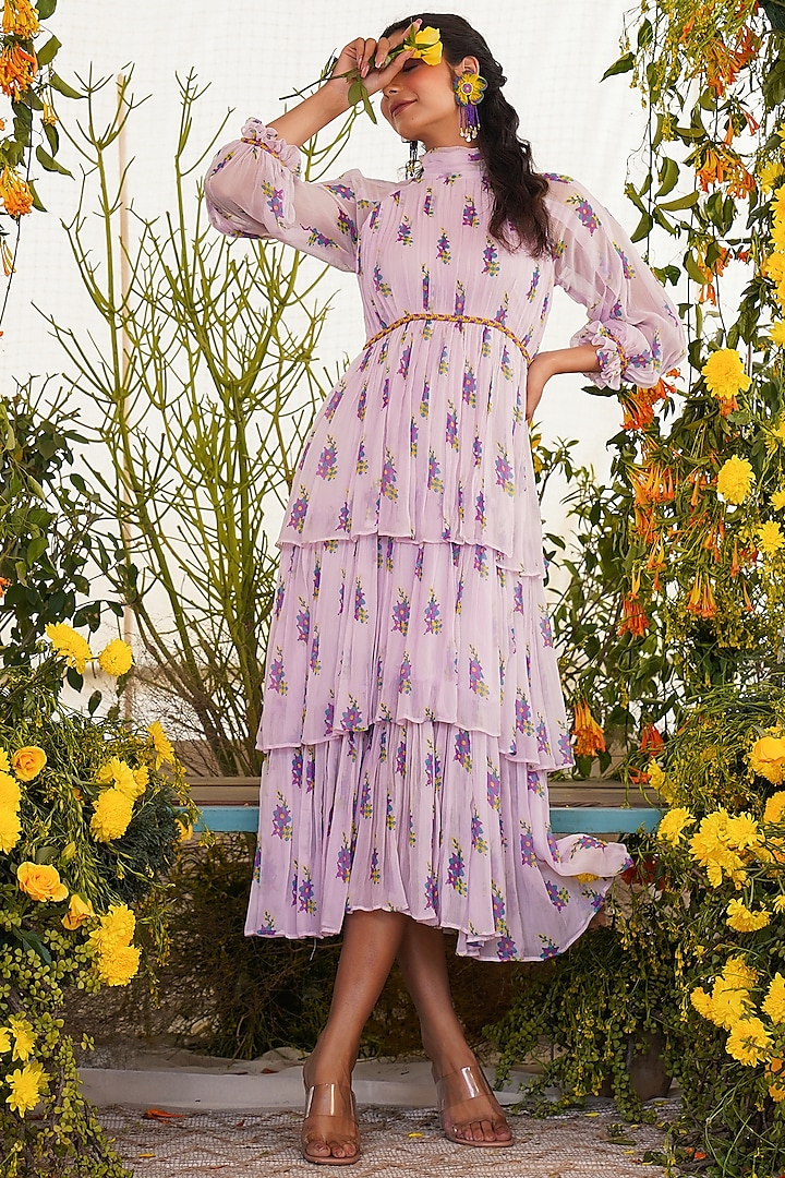 Lavender Tiered Dress by Baise Gaba
