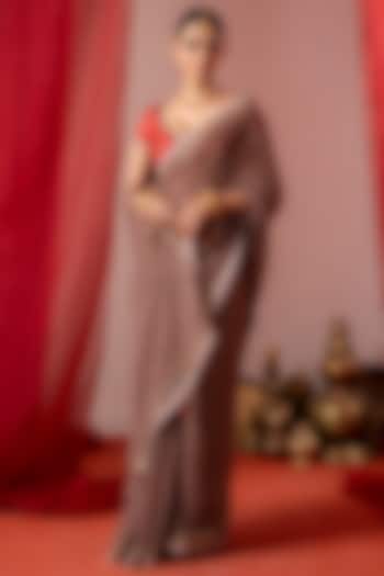 Multi-Colored Chiffon Bandhani Printed Festive Saree Set by Baise Gaba at Pernia's Pop Up Shop