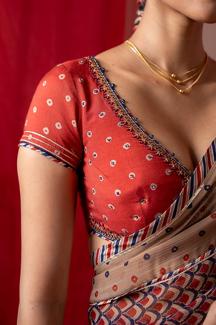 Red Muslin Blouse by Baise Gaba at Pernia's Pop Up Shop