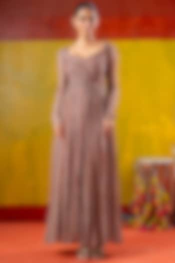 Multi-Colored Chiffon Stripe Printed Summer Dress by Baise Gaba at Pernia's Pop Up Shop