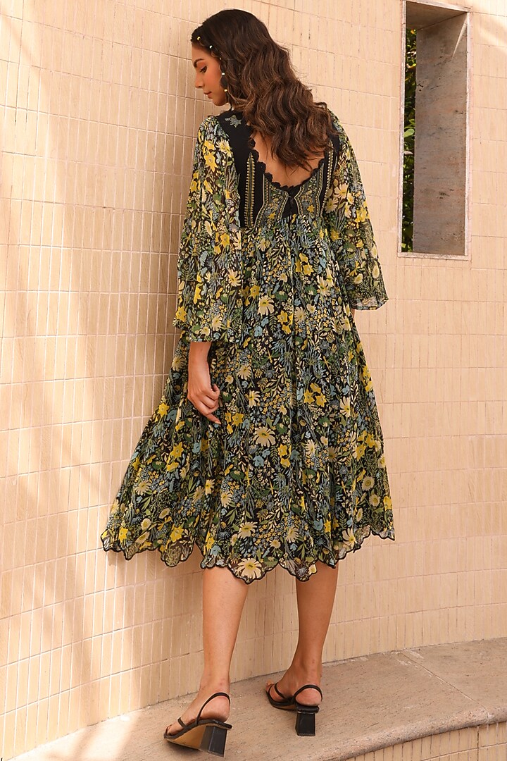 Multi-Colored Chiffon Printed Summer Dress by Baise Gaba at Pernia's Pop Up Shop