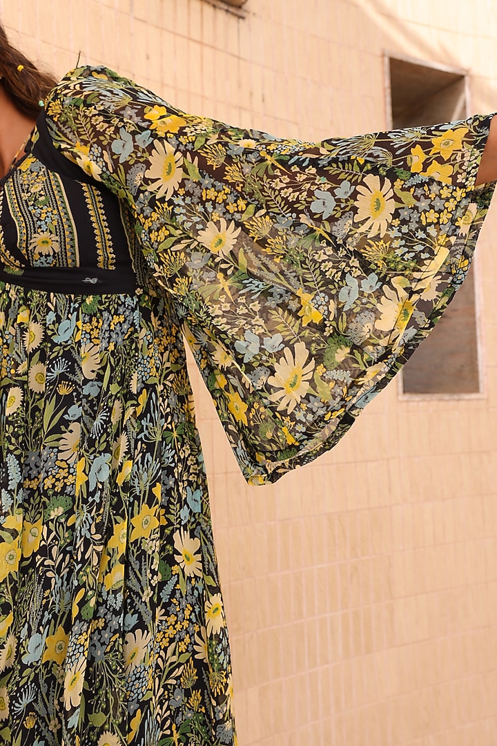 Multi-Colored Chiffon Printed Summer Dress by Baise Gaba at Pernia's Pop Up Shop