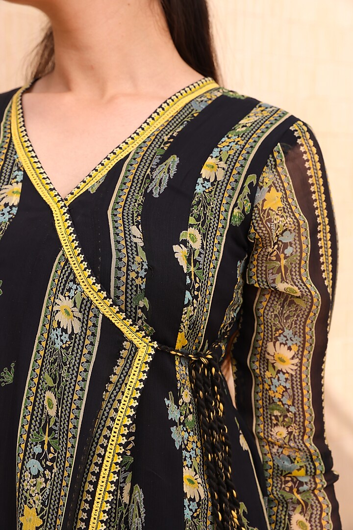 Black Chiffon Anarkali by Baise Gaba at Pernia's Pop Up Shop
