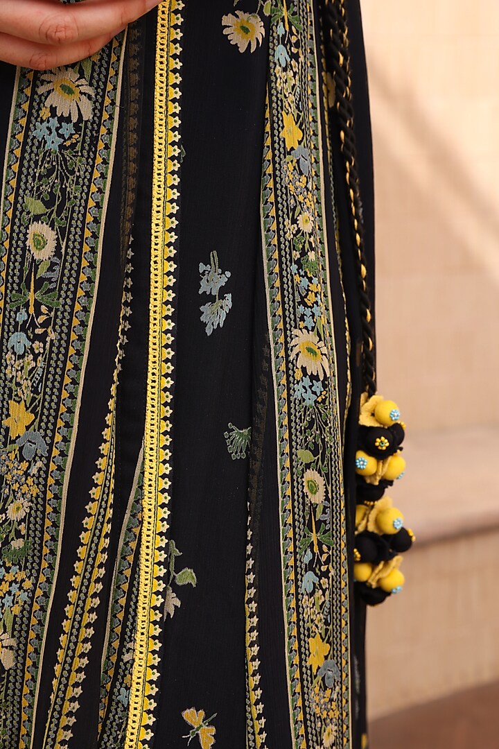 Black Chiffon Anarkali by Baise Gaba at Pernia's Pop Up Shop