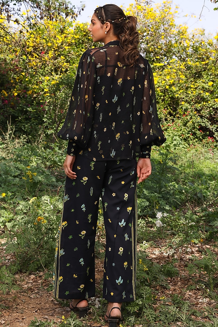 Black Chiffon Shirt by Baise Gaba at Pernia's Pop Up Shop