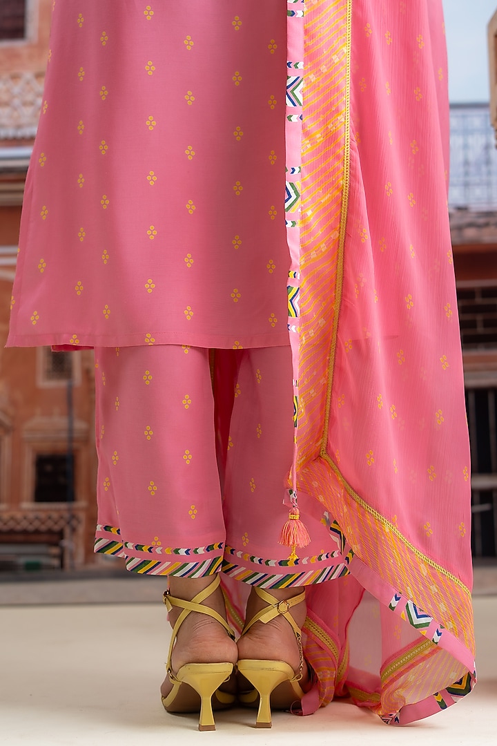 Fuchsia Pink Muslin Kurta Set by Baise Gaba at Pernia's Pop Up Shop