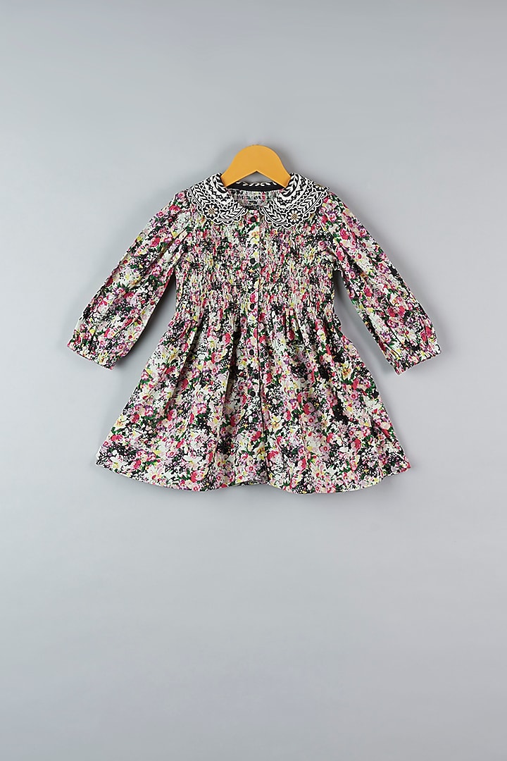 Multi-Colored Cotton Printed Dress For Girls by Bagichi at Pernia's Pop Up Shop