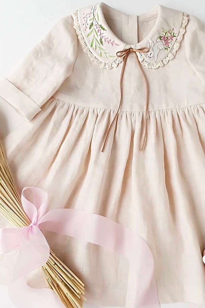 Pastel Baby Pink Dress For Girls by Bagichi