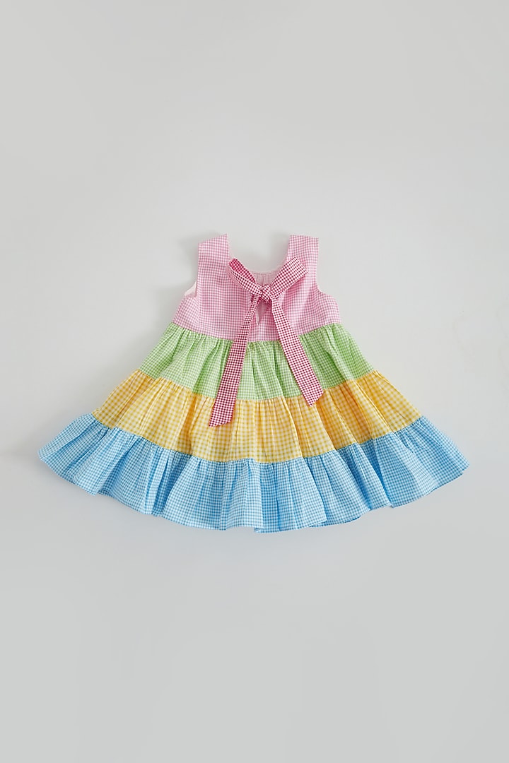 Multi-Colored Tiered Dress For Girls by Bagichi at Pernia's Pop Up Shop
