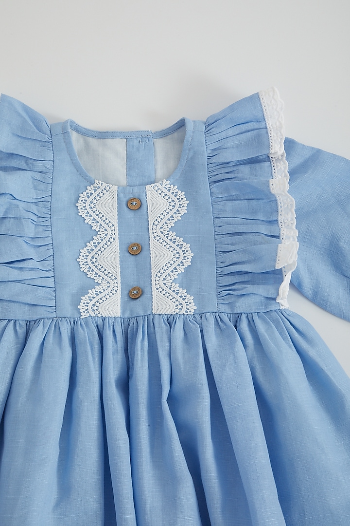 Light Blue Lace Dress For Girls by Bagichi at Pernia's Pop Up Shop