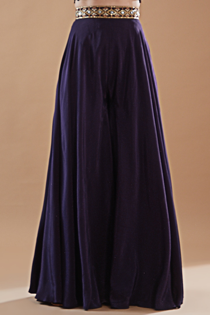Purple Crepe Wedding Sharara Set by Baidehi at Pernia's Pop Up Shop