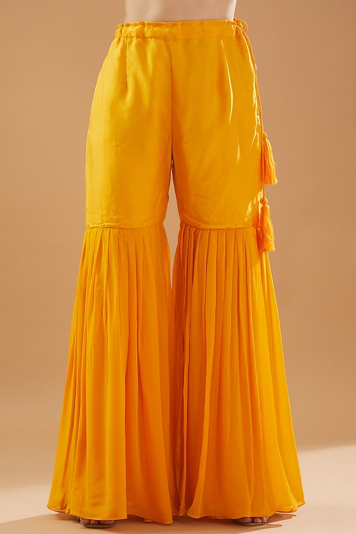 Orange Georgette Party Wear Sharara Set by Baidehi at Pernia's Pop Up Shop
