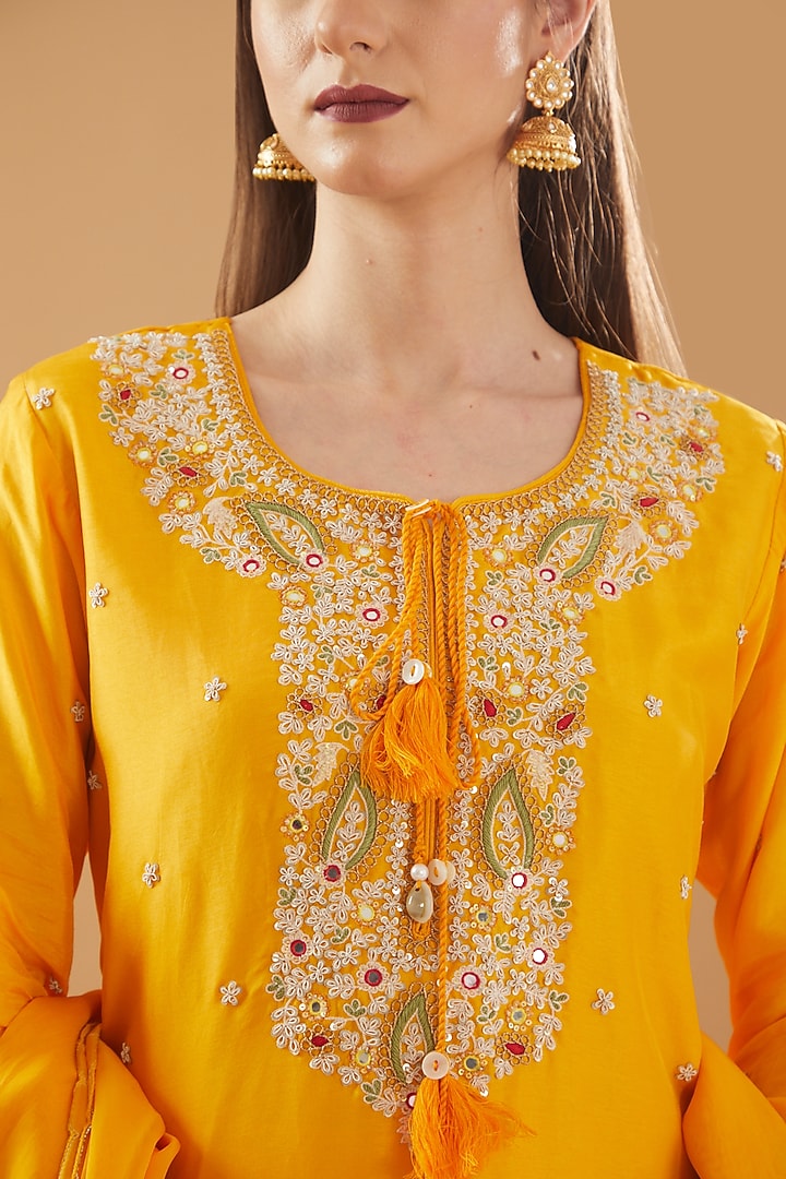 Orange Georgette Party Wear Sharara Set by Baidehi at Pernia's Pop Up Shop