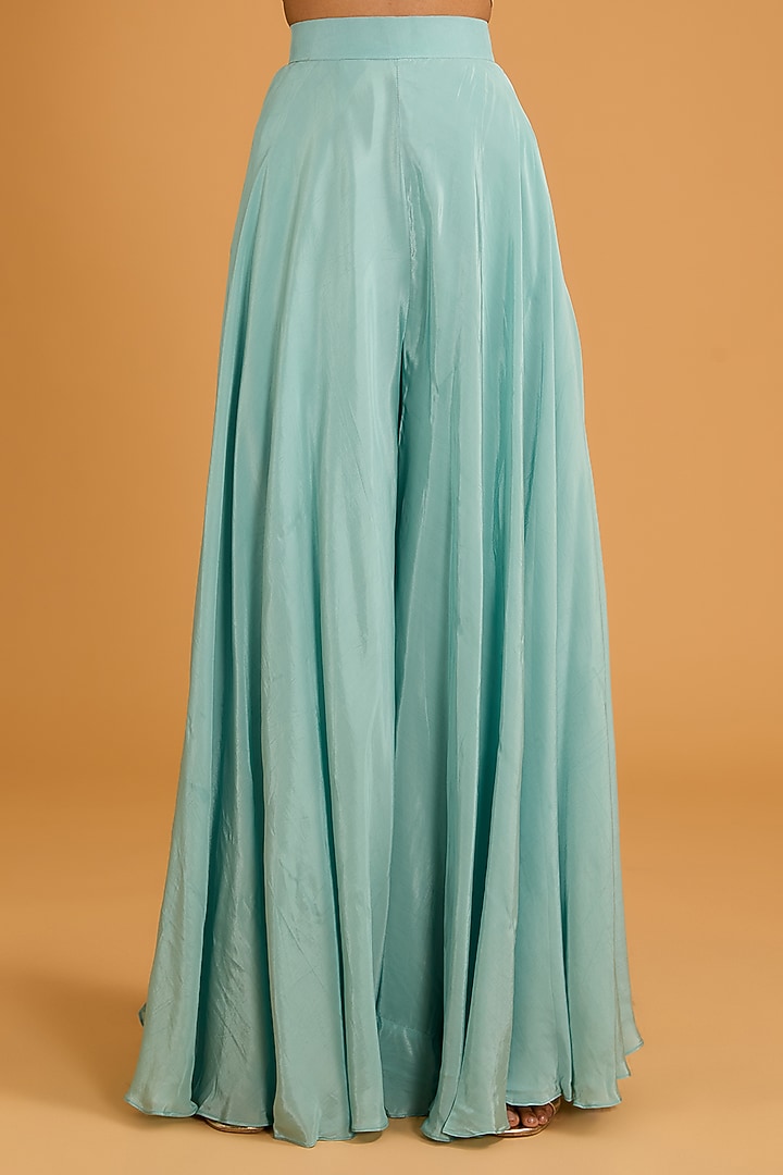 Powder Blue Crepe Wedding Sharara Set by Baidehi at Pernia's Pop Up Shop