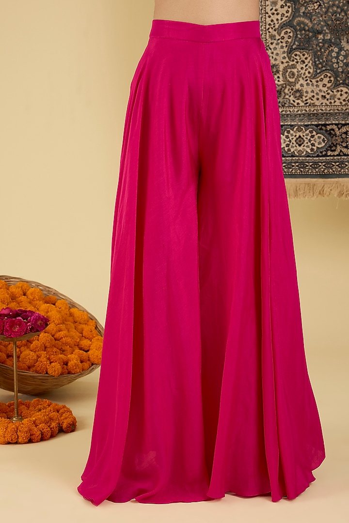 Pink Bemberg Silk Wedding Sharara Set by Baidehi at Pernia's Pop Up Shop