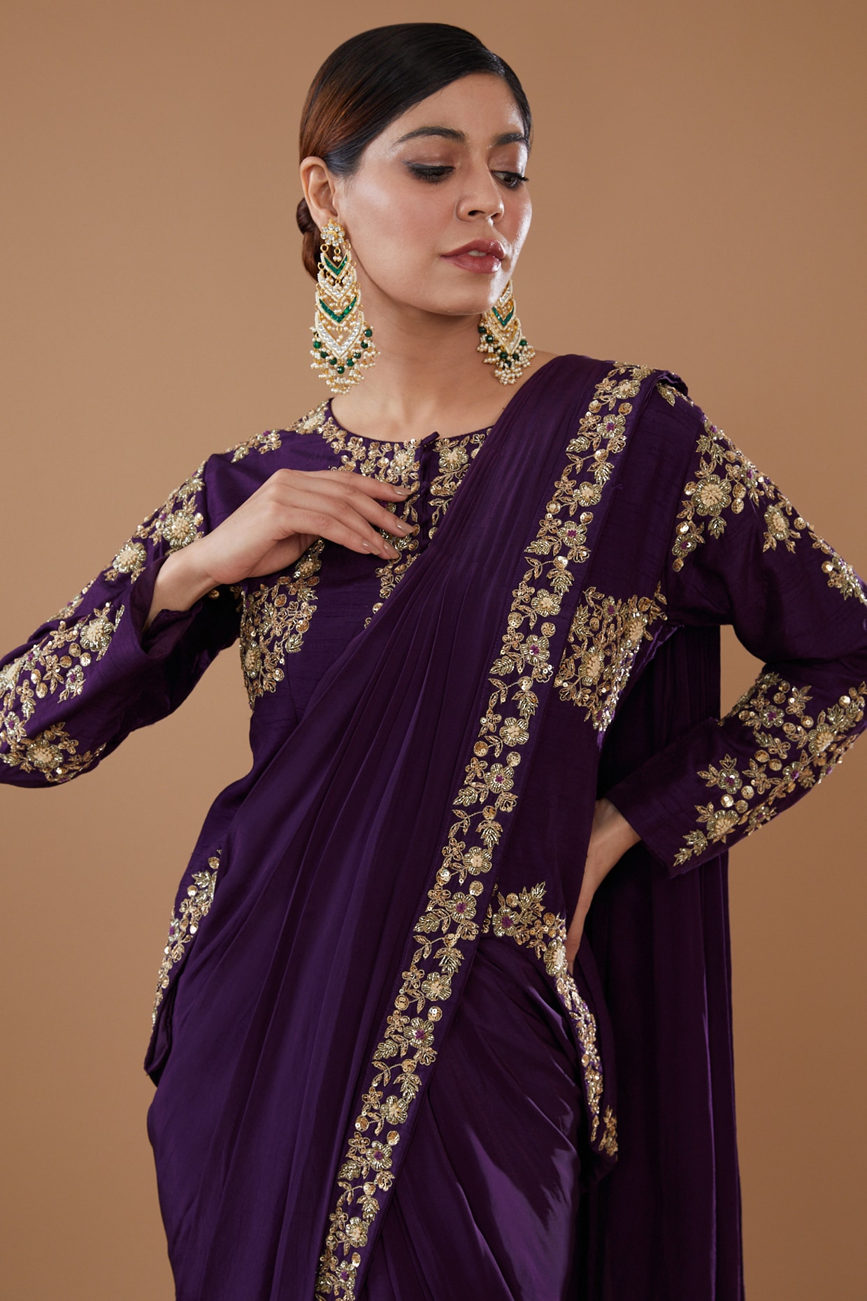 Buy Tantalizing Purple Bandhani Printed Silk Traditional Saree - Zeel  Clothing