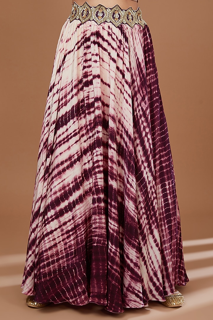 Wine Crepe Tie-Dye Skirt Set by Baidehi at Pernia's Pop Up Shop