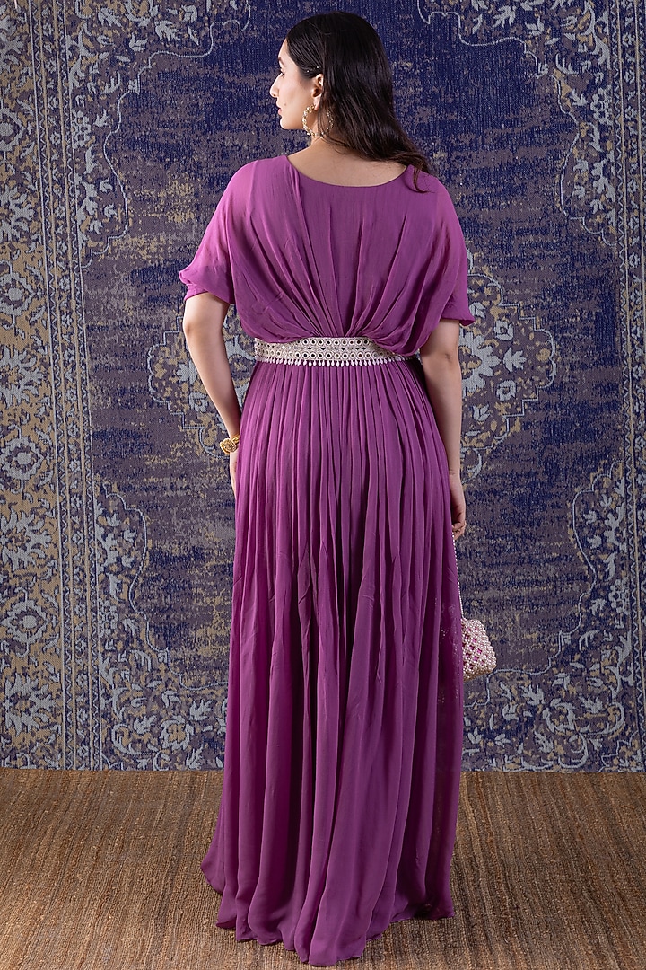 Purple Embroidered Gown by Baidehi at Pernia's Pop Up Shop