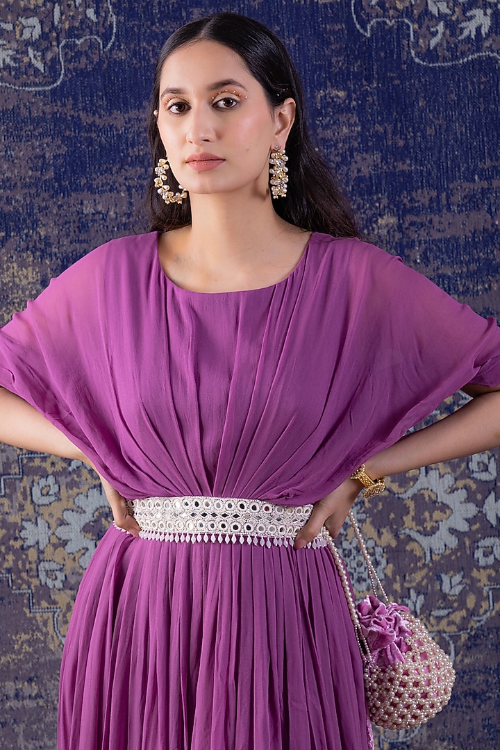 Purple Embroidered Gown by Baidehi at Pernia's Pop Up Shop