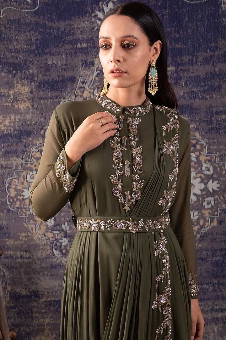 mehendi green dress Topshop Red Floral Mini Wrap Dress main image 0