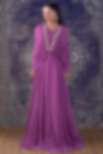 Lilac Embroidered Gown by Baidehi at Pernia's Pop Up Shop