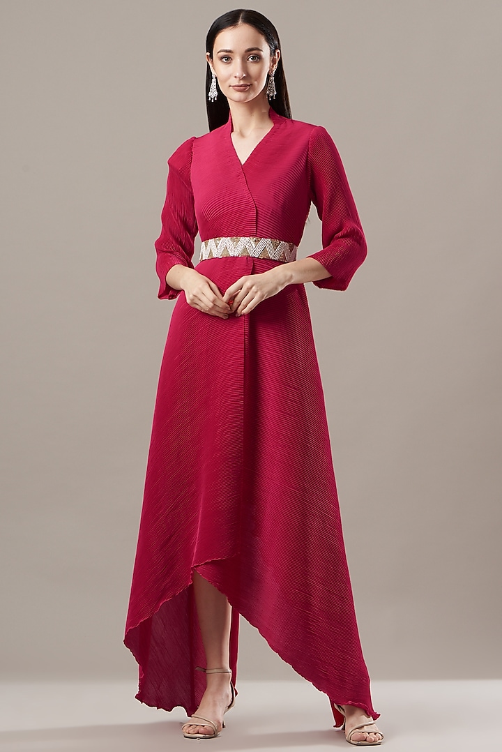 Red Embroidered Dress by Baidehi