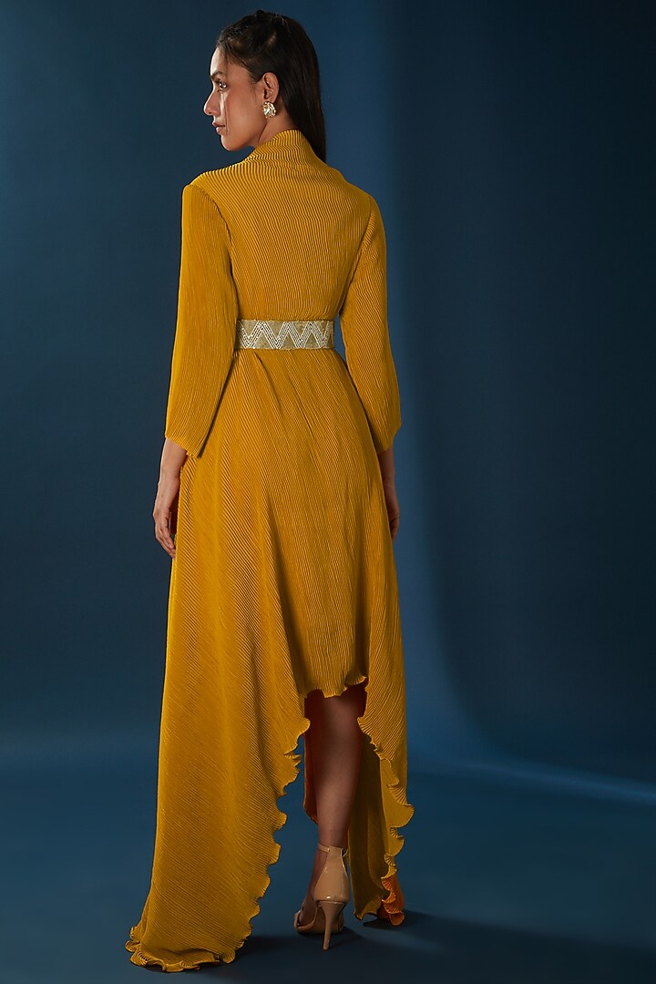 Mustard Yellow Satin Summer Dress by Baidehi at Pernia's Pop Up Shop