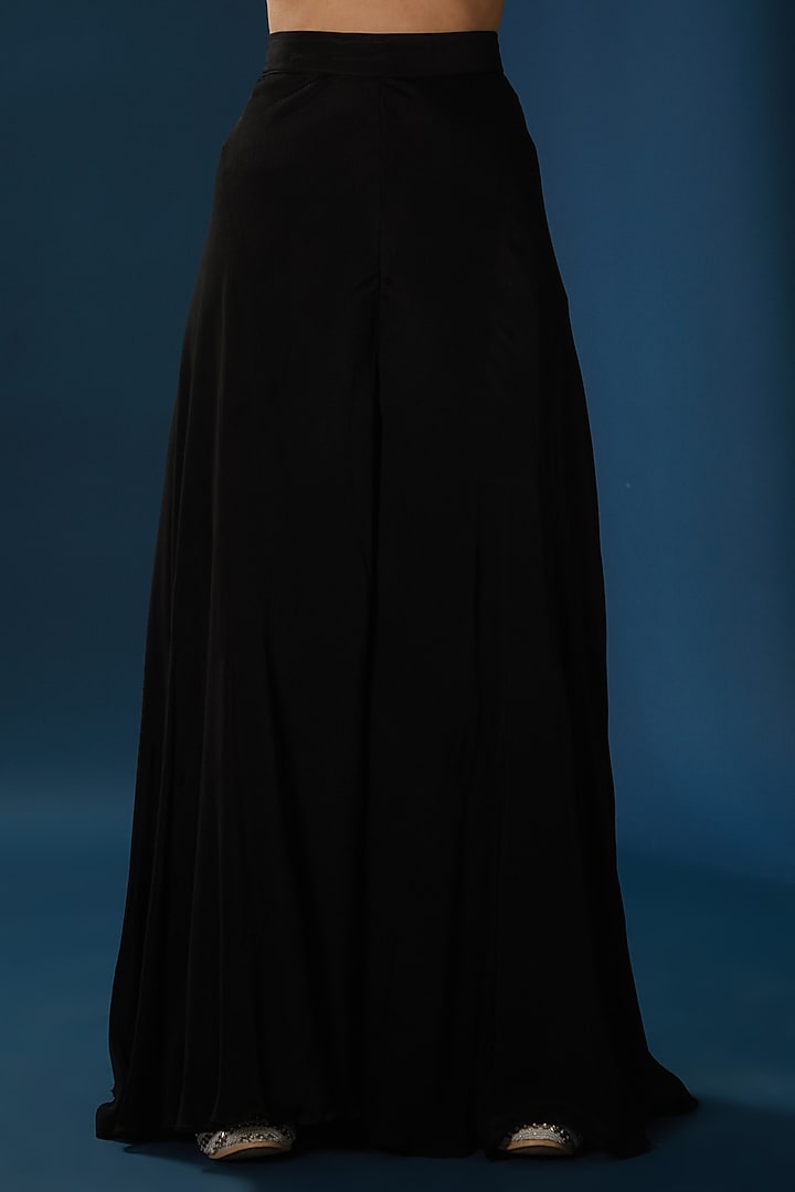 Black Georgette Sharara Set by Baidehi at Pernia's Pop Up Shop