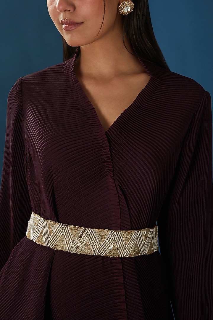 Brown Satin Asymmetric Summer Dress by Baidehi at Pernia's Pop Up Shop