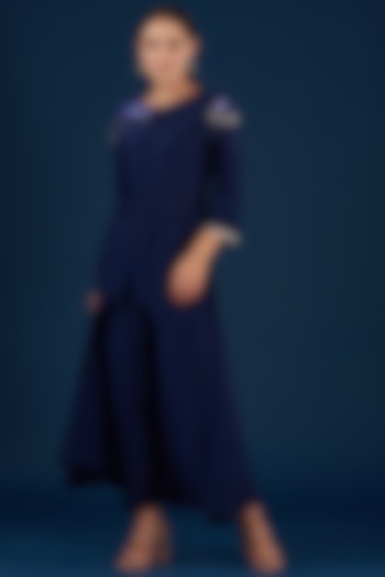 Blue Silk Kurta Set by Baidehi at Pernia's Pop Up Shop