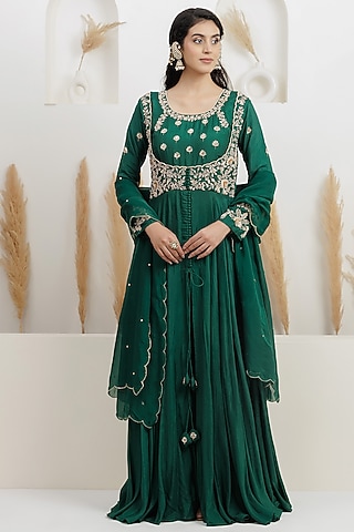 Shop Designer Green Anarkali Dress | Pernia's Pop-Up Shop 2026