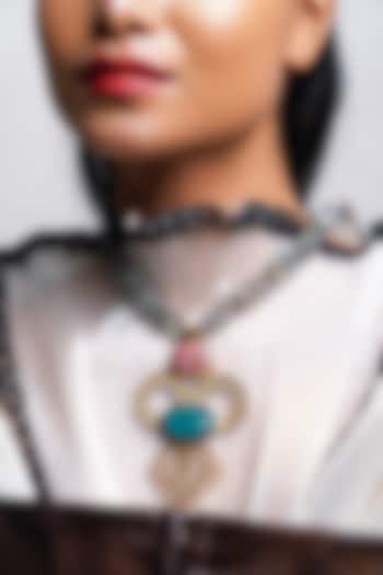 Gold Finish Quartz Necklace Set by Baala Jewels at Pernia's Pop Up Shop