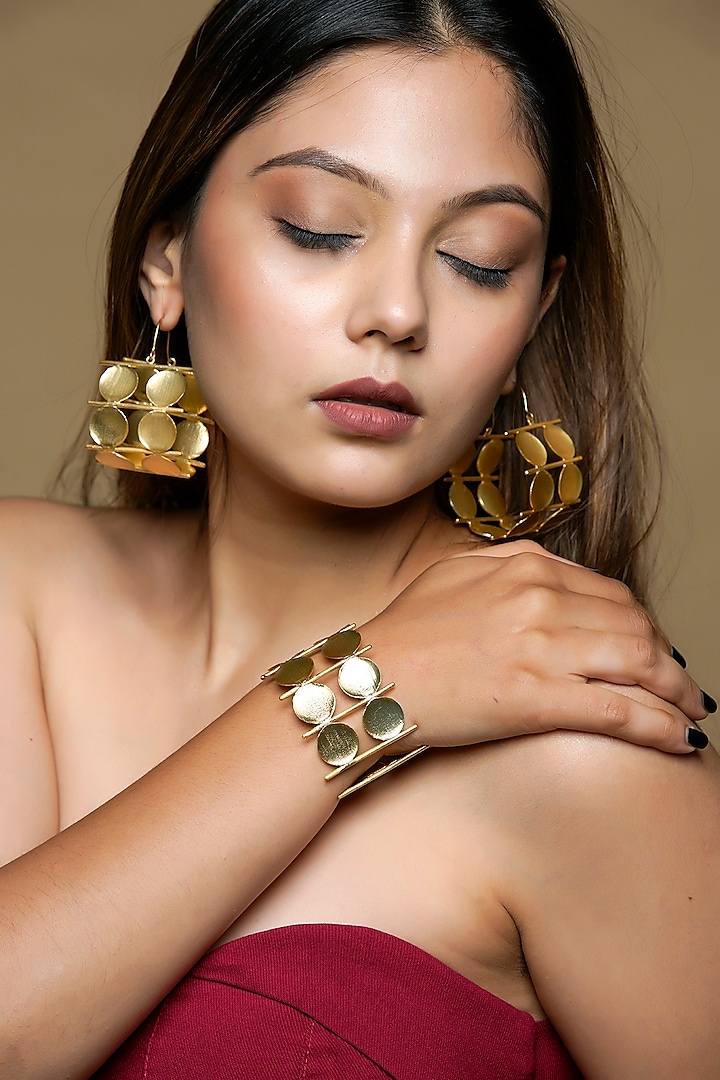 Gold Finish Knot Dangler Earrings by Baala Jewels