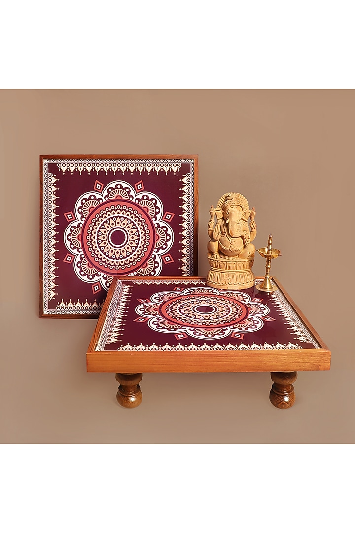Maroon Mandala Art Bajot by BambaiSe at Pernia's Pop Up Shop