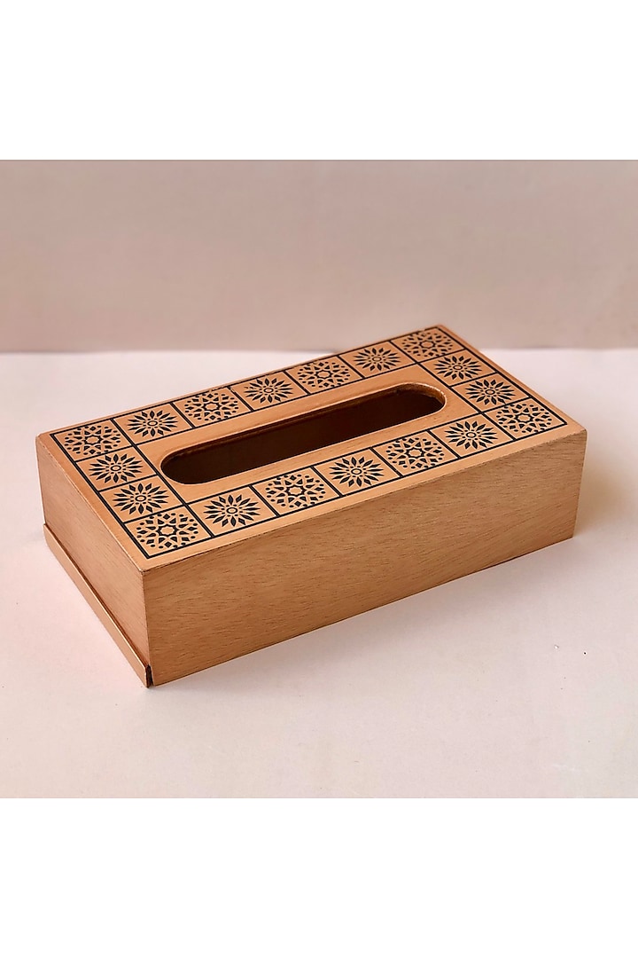 Brown Mandala Art Tissue Box by BambaiSe