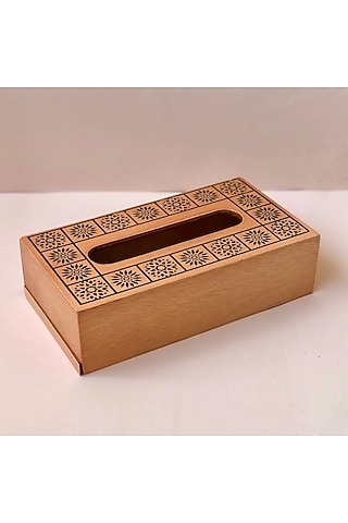 Brown Mandala Art Tissue Box by BambaiSe