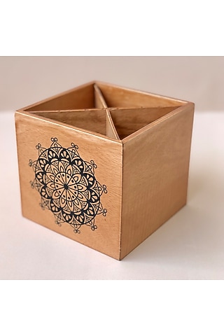 Brown Birch Wood Spoon Stand by BambaiSe