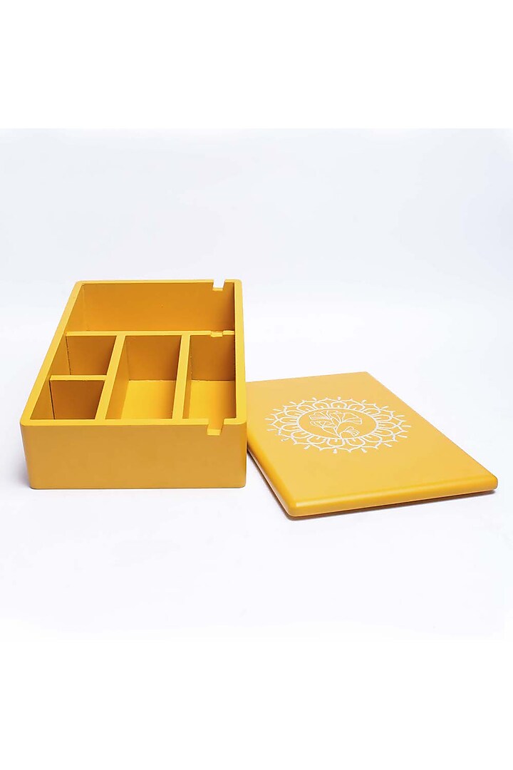 Yellow Wood Accessories Box by BambaiSe at Pernia's Pop Up Shop